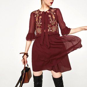 Zara Embroidered Dress (Boho + Floral)